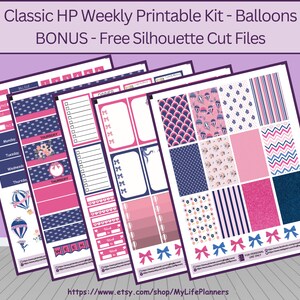 CLASSIC Happy Planner Printable Stickers, Balloons Weekly Kit, Planner Printable Stickers, CLASSIC Happy Planner, Instant Download image 1