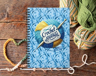 Handmade Crochet Journal, Project Tracker, Yarn Inventory, WIP Log (8.5 x 5.5)