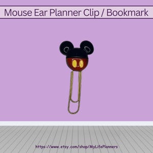 Mouse Ear Planner Paper Clip, Mouse Ear Planner Bookmark, Planner Paperclip, Planner Clip, Paperclip, Planner Accessory, Organizer, Bookmark