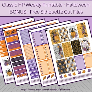Halloween, Weekly Sticker Kit, Planner Kit. Planner Stickers, Printable Stickers, CLASSIC Happy Planner, Instant PDF Download