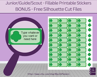 Girl Scout Planner Stickers: Fillable Printable Stickers (PDF Download)