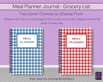Meal Planner Journal, Grocery List, 52 Week Meal Planner, Shopping List Journal, Meal Plan, Meal Planning, Meal Prep, 5.5"x8.5"