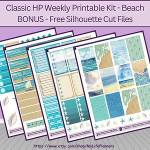 Beach Planner Stickers: Weekly Kit for Classic Happy Planner (PDF Download)