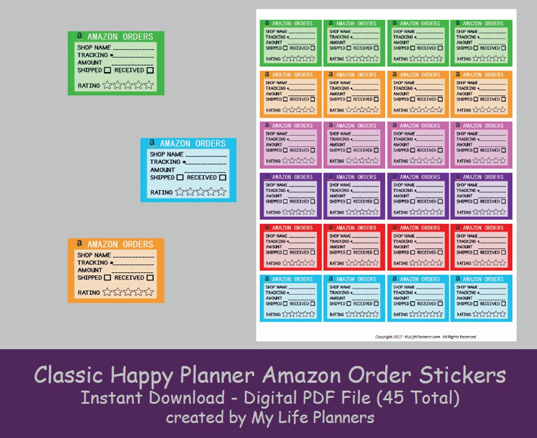 CLASSIC Happy Planner Amazon Order Stickers Printable Planner Etsy