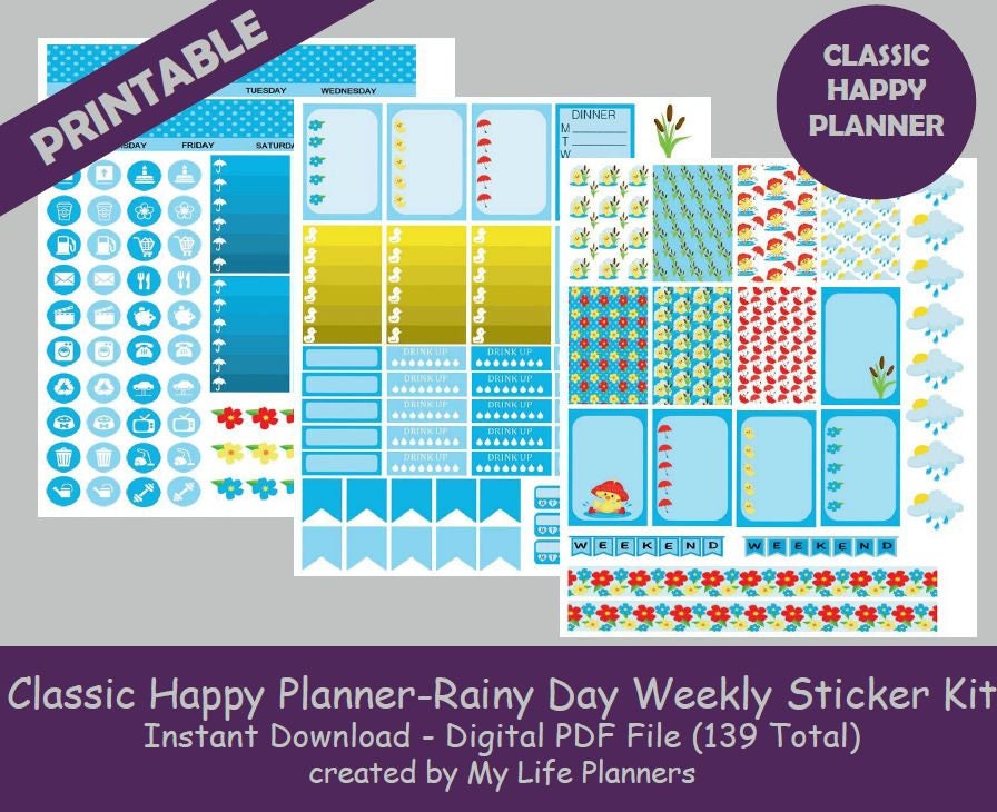 Stickers Paper Planner Stickers Instant PDF Download Weekly Kit BIG ...