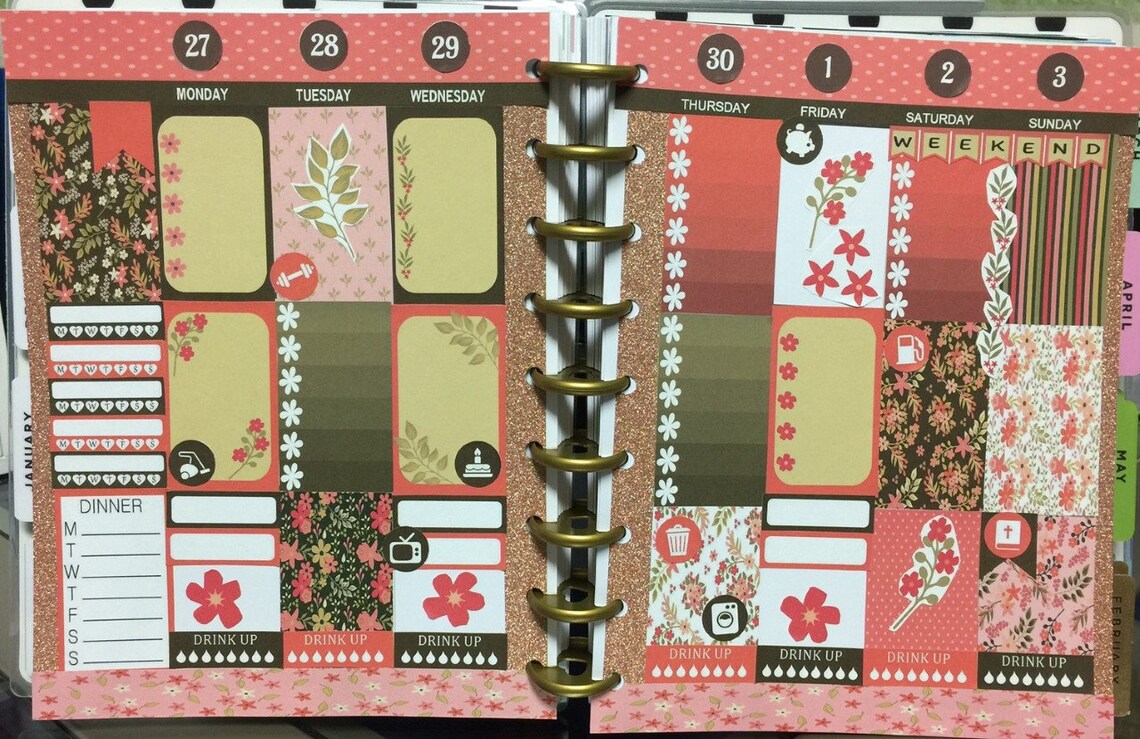 Floral Garden MINI Happy Planner Printable Stickers Weekly Etsy