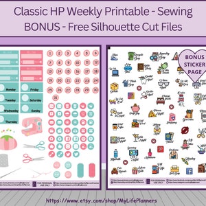 Sewing, CLASSIC Happy Planner Printable Stickers, Classic Happy Planner ...