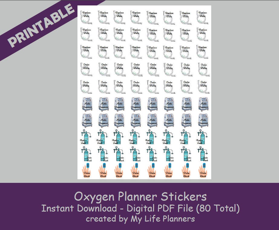 Oxygen Stickers O2 Sticker Printable Oxygen Reminder Etsy