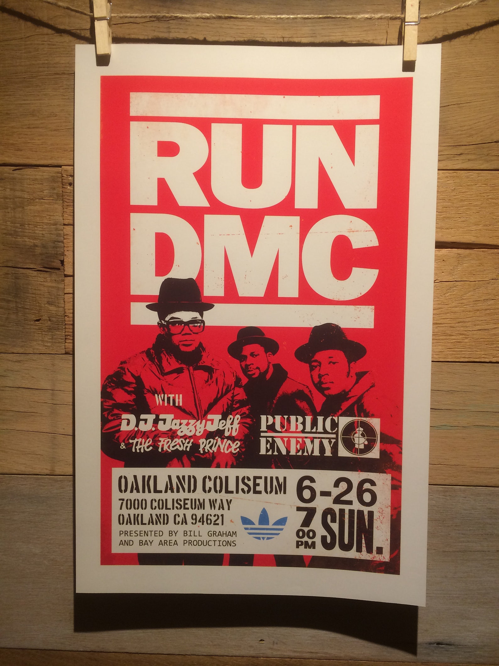 11 X 17 RUN DMC Concert Poster Concept red Etsy