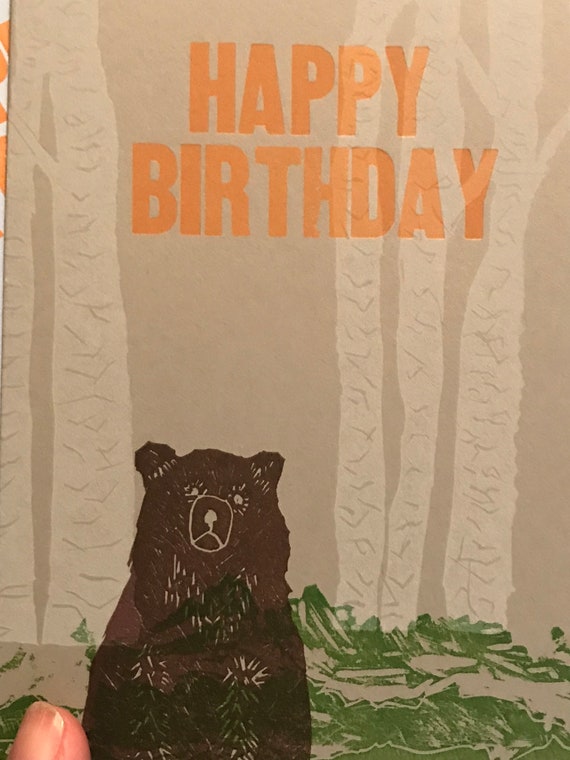 Ours Dans La Foret Joyeux Anniversaire Carte Etsy Ours Dans La Foret Joyeux Anniversaire Carte Etsy