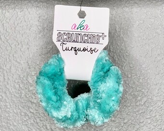 Turquoise, Vrac, Velvet Plus, crochet, Scrunchie, bachelorette partie, moelleux, cravate de cheveux, ensemble, multi pack, boutique, doux, cadeau fille giftteen