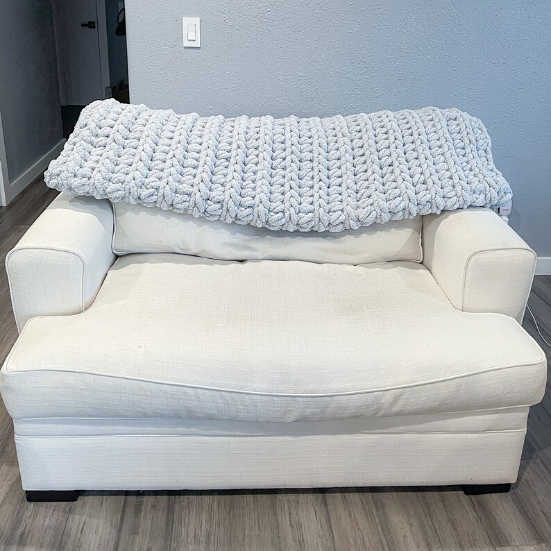 Made to Order Extra Chunky Crochet Throw Blanket 60 in X 54 in Weighted