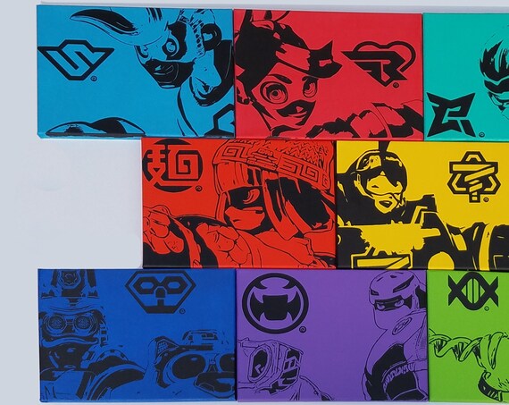 ARMS Canvas Collection - Spring Man, Ribbon Girl, Mechanica, Ninjara, Max Brass, Byte&Barq - Hand Painted Acrylic Paint on Stretched Canvas