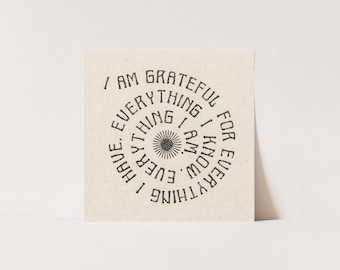 Sztuka ścienna spirali wdzięczności, dekoracja domu uważności, ilustracja afirmacji - BEZ RAMY