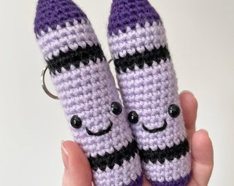 Crochet Crayon Keychain - Purple