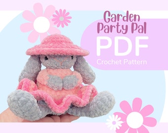 Garden Party Pal Bunny Crochet Pattern PDF || Digital File Only