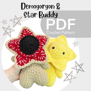 Demogorgon and Star Buddy Crochet Pattern PDF Digital File Only image 1