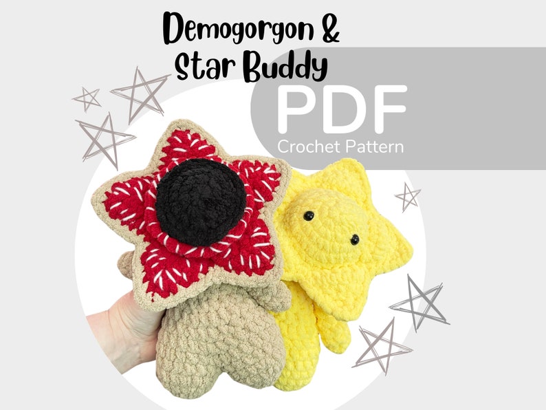 Demogorgon and Star Buddy Crochet Pattern PDF Digital File Only image 1