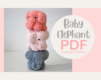 Baby Elephant Crochet Pattern PDF || Digital File Only