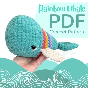 Rainbow Whale Crochet Pattern PDF || Digital File Only