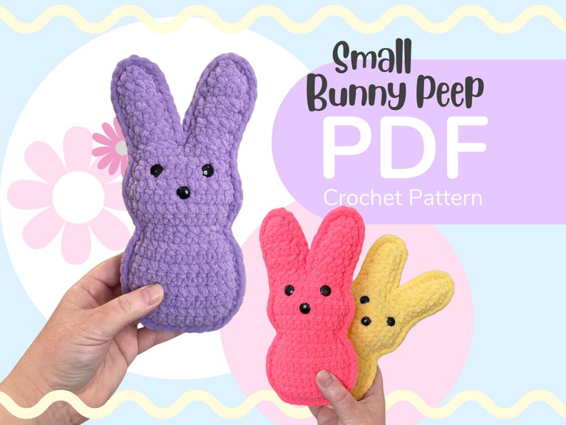 Small Bunny Peep Crochet Pattern PDF Digital File Only image 1