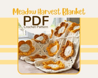 Meadow Harvest Blanket Crochet Pattern PDF || Digital File Only