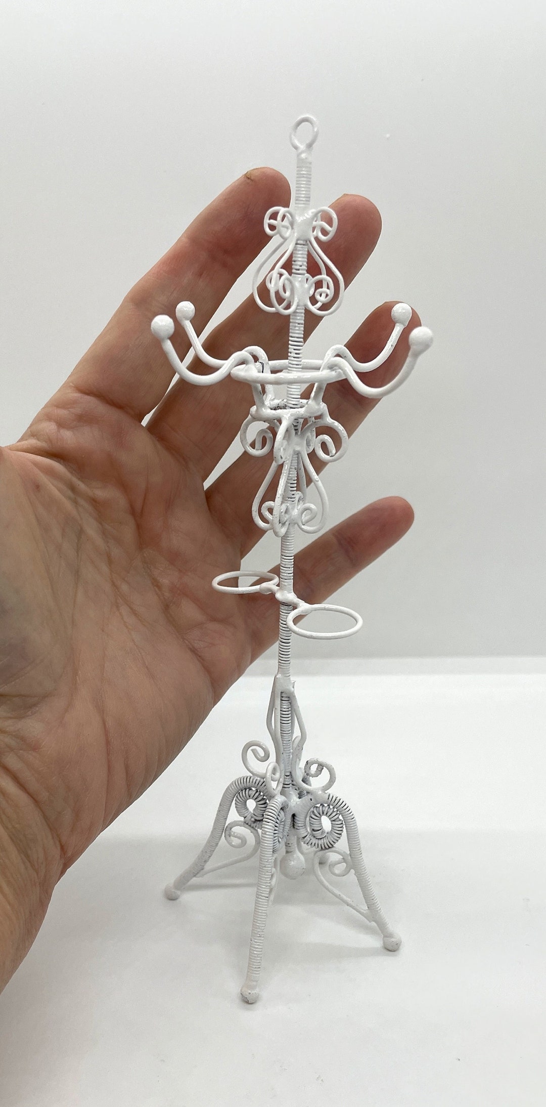 Miniature Victorian Hat Stand / Wire Furniture / Shabby / Coat Rack