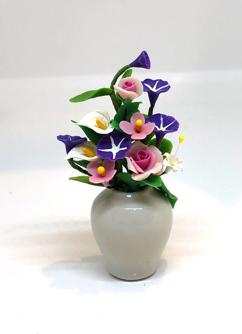 Miniature Flower Vase / Miniature Vase / Dollhouse Flowers / Etsy