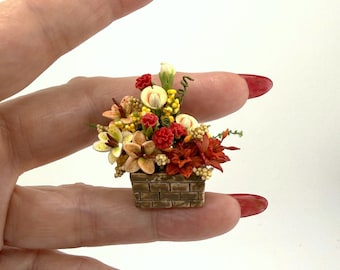 Miniature Fall Flower Arrangement Artisan 1:12