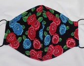 Fabric Face Mask Handmade Washable Nose Wire Filter Pocket Adjustable Ear Loops All Cotton In Stock FREE SHIPPING Day of the Dead
