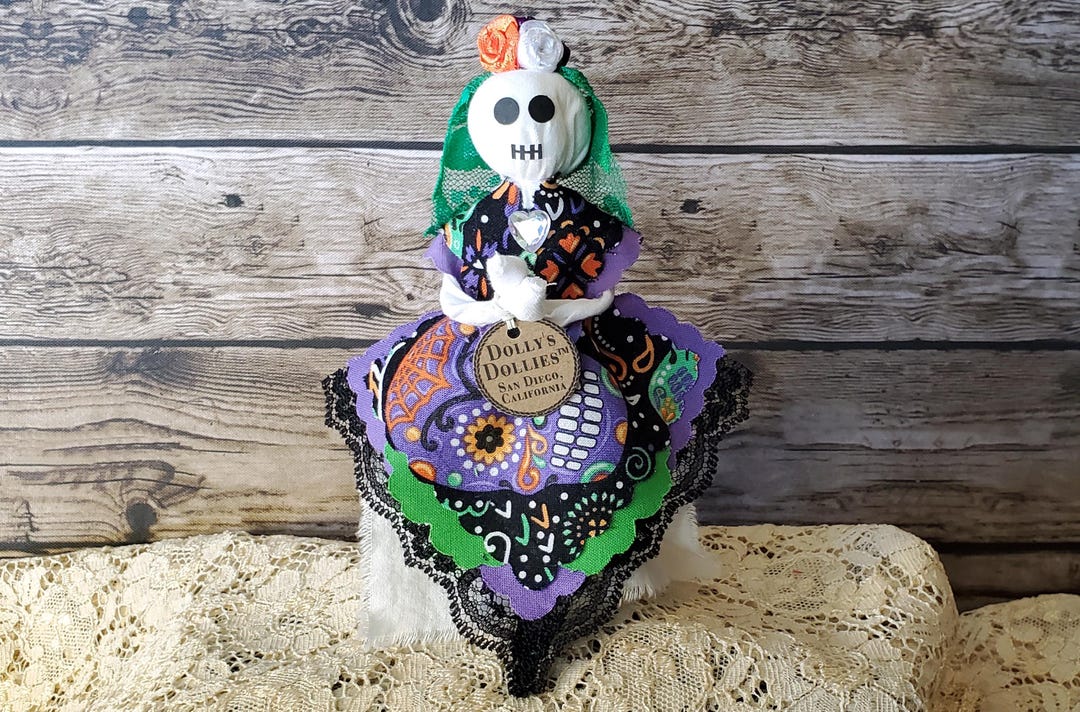 Dolly's Dollies | Handmade Tea Towel Rag Doll | Rustic Day of the Dead ...