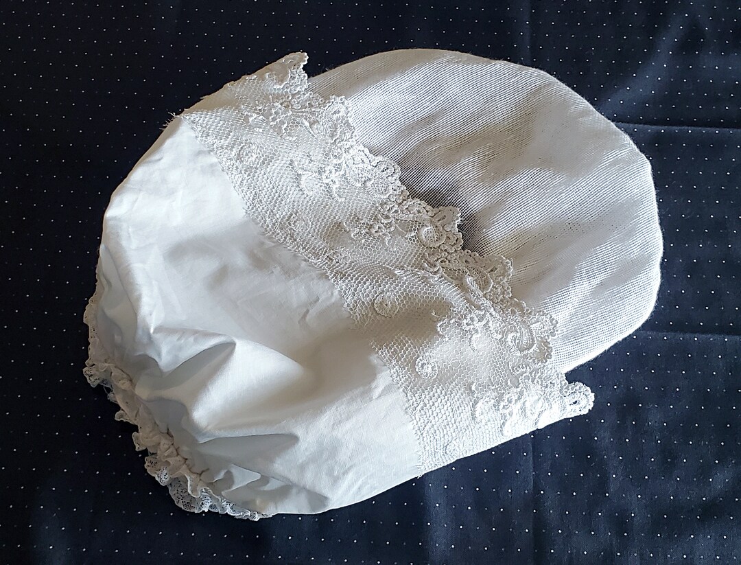 2 Pieces Colonial Costume Accessory Set White Mob Cap