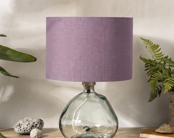 Dusty Purple Linen Lampshade, Drum Purple Lamp Shade