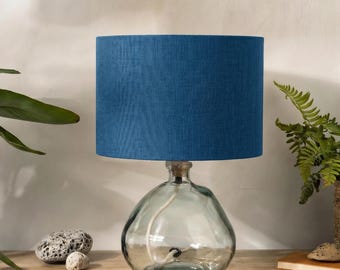 Petrol Blue Linen Lampshade - Perfect for Table, Floor, and Ceiling Lamps - Choose from 20cm, 30cm, 40cm