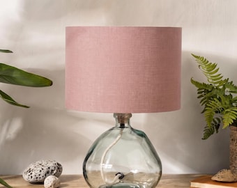 Dusty Lilac Linen Lampshade, Drum Pink Lamp Shade