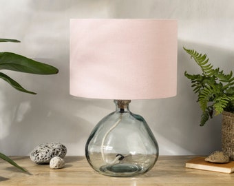 Abat-jour en lin rose poudré, abat-jour rose pâle pour lampe de table, lampadaire ou abat-jour de plafond, abat-jour tambour UNO 20 cm 30 cm 40 cm