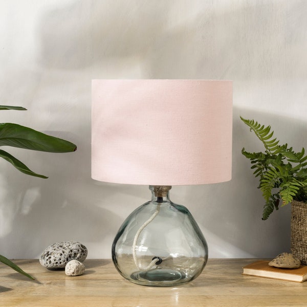 Linen Dusty Pink Lamp Shade, Pale Pink Lampshade for Table Lamp, Floor Lamp or Ceiling Light Shade, UNO Drum Lampshade 20cm 30cm 40cm