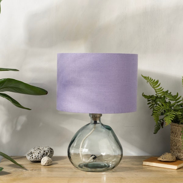 Linen Lavender Lampshade, Drum Purple Lamp Shade for Table Lamp, Floor Lamp or Ceiling Light Shade