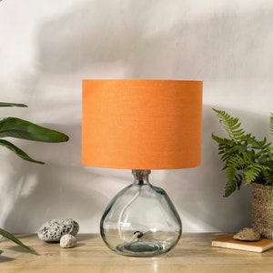 Linen Pumpkin Orange Lampshade, Orange Lamp Shade for Table Lamp, Floor Lamp or Ceiling Light Shade, Drum Linen Lamp Shade 20cm 30cm 40cm