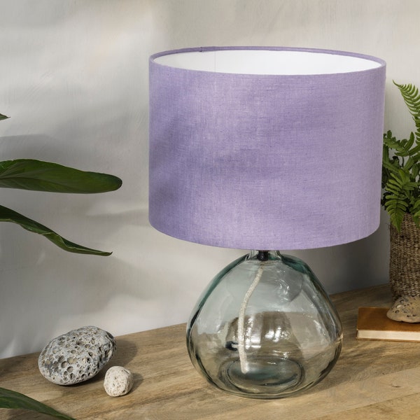 Linen Lavender Lampshade, Drum Purple Lamp Shade for Table Lamp, Floor Lamp or Ceiling Light Shade