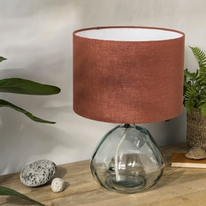 Linen Terracotta Lampshade, Rust Orange Lamp Shade for Floor Lamp, Table Lamp or Pendant Ceiling Light Shade, UNO Fitting