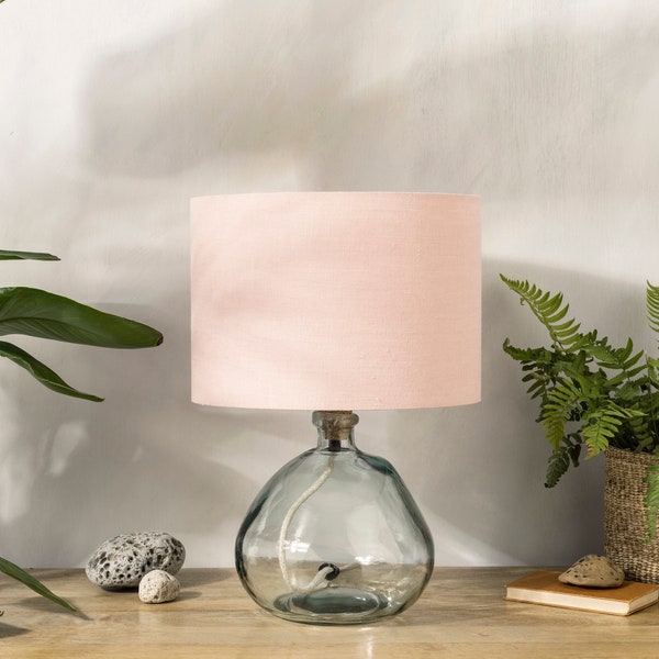 Lampenschirm aus Leinen in Blush Pink, Lampenschirm aus hellrosa Leinen für Tischlampen, Boden- oder Deckenlampenschirme mit einem Durchmesser von 20 cm, 30 cm und 40 cm