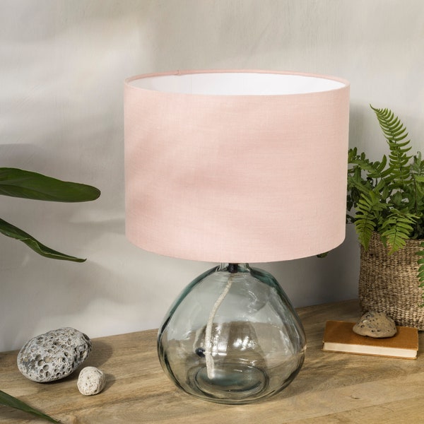 Linen Blush Pink Lampshade, Light Pink Linen Lampshade for Table Lamp, Floor or Ceiling Pendant Lamp Shade in 20cm 30cm 40cm Diameter