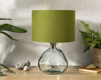 Abat-jour vert mousse lin, abat-jour vert pour lampe de table, abat-jour de lampadaire ou de plafond, abat-jour grand et petit tambour UNO 20 cm 30 cm 40 cm