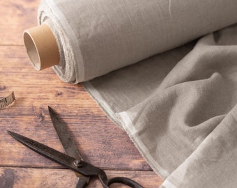 Natural Linen Fabric, OEKO-TEX® Certified, Softened Lithuanian Flax, 205 gsm, 145cm Width