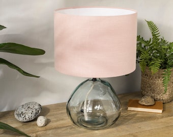 Linen Blush Pink Lampshade, Light Pink Linen Lampshade for Table Lamp, Floor or Ceiling Pendant Lamp Shade in 20cm 30cm 40cm Diameter