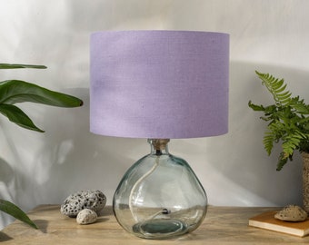 Linen Lavender Lampshade, Drum Purple Lamp Shade for Table Lamp, Floor Lamp or Ceiling Light Shade