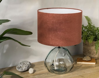 Linen Terracotta Lampshade, Rust Orange Lamp Shade for Floor Lamp, Table Lamp or Pendant Ceiling Light Shade, UNO Fitting