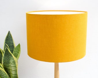 2 available 1 x Vintage mustard gold yellow Lampshade with tassels prop retro
