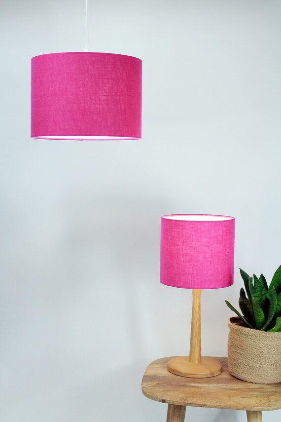 Linen Pink Lampshades Stonewashed Fabric Pink Lamp Shades